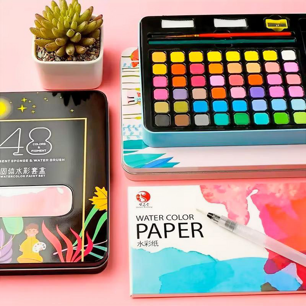 48-Color Watercolor Paint Set