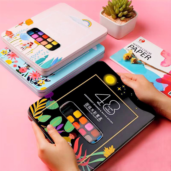 48-Color Watercolor Paint Set