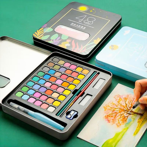 48-Color Watercolor Paint Set