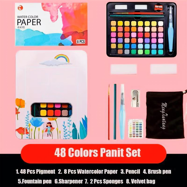 48-Color Watercolor Paint Set