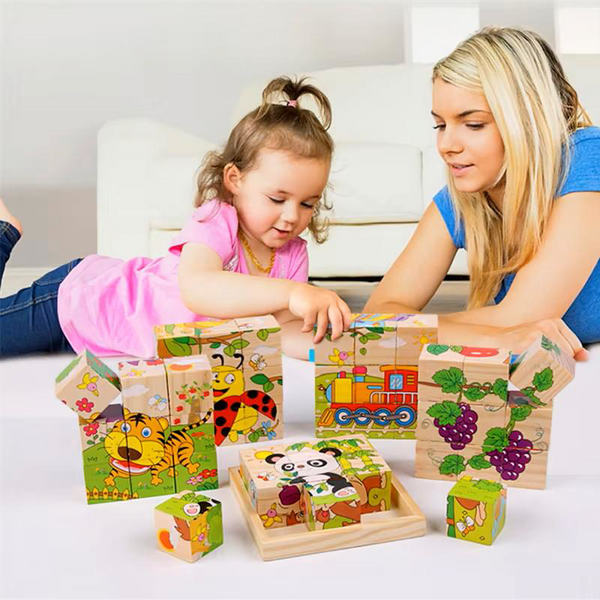 6-Sided Wooden Puzzle Blocks