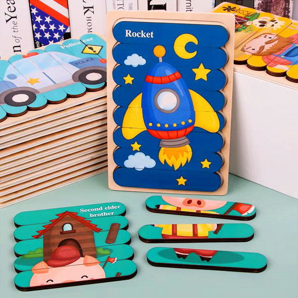 Animal Wooden Strip Puzzle