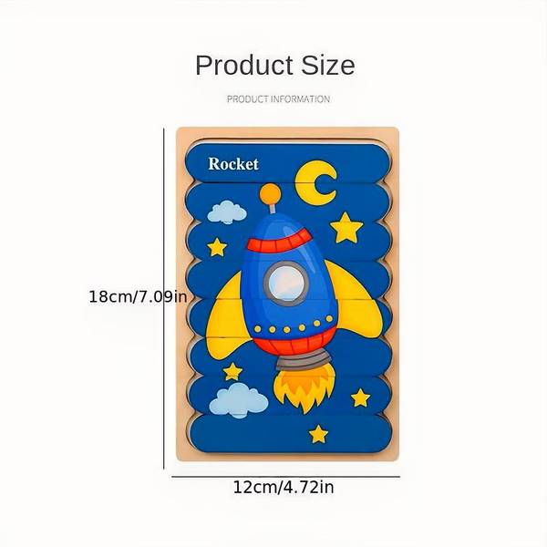 Animal Wooden Strip Puzzle