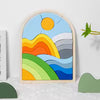 Wooden Rainbow Puzzle Blocks